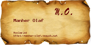 Manher Olaf névjegykártya